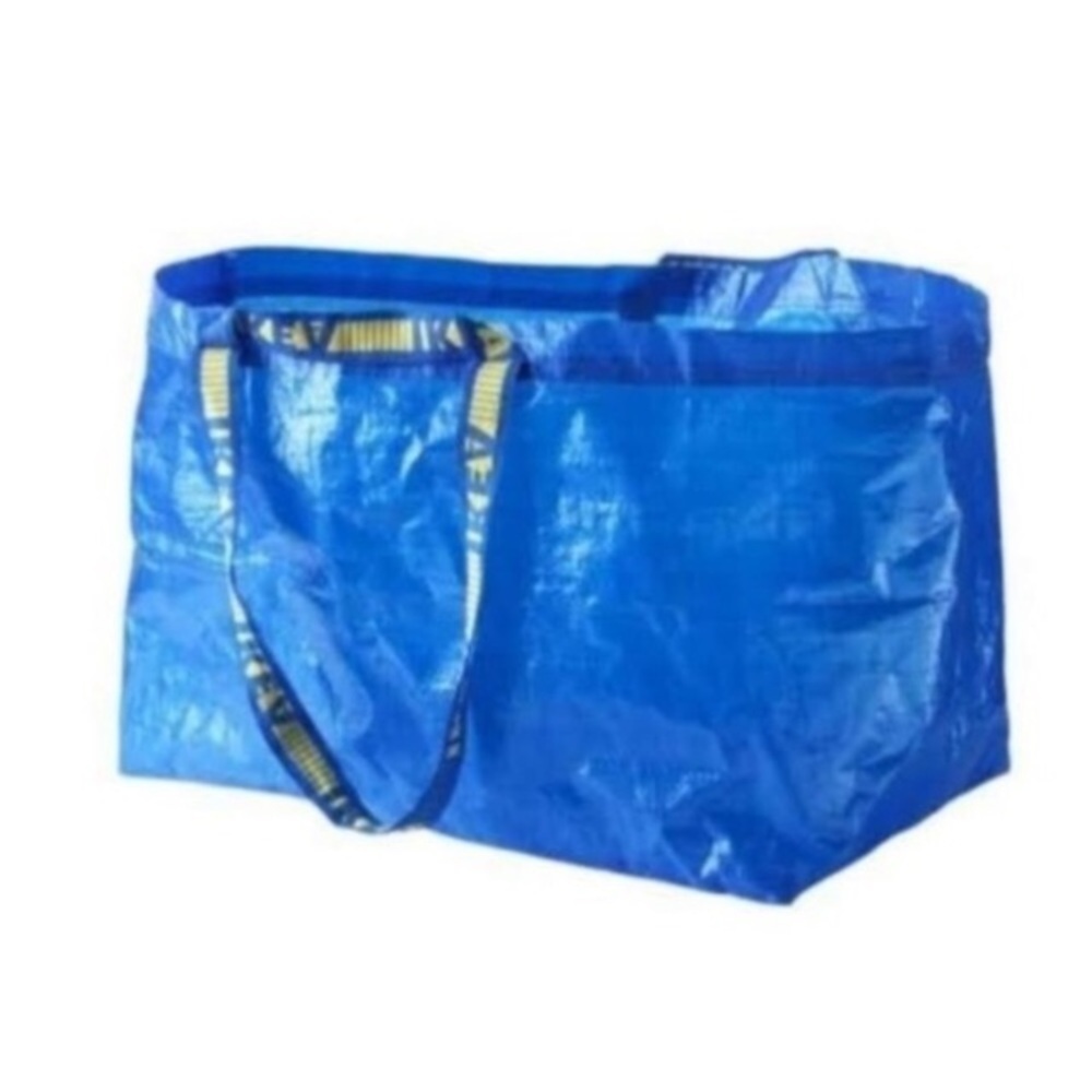 IKEA Reusable Frakta Tote Bag NEW NWT Blue Set Of 6 - Picture 3 of 7